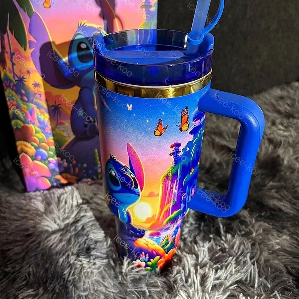 Sunset 40oz Tumbler with Handle - Insulated Travel Cup for Hot & Cold Drinks