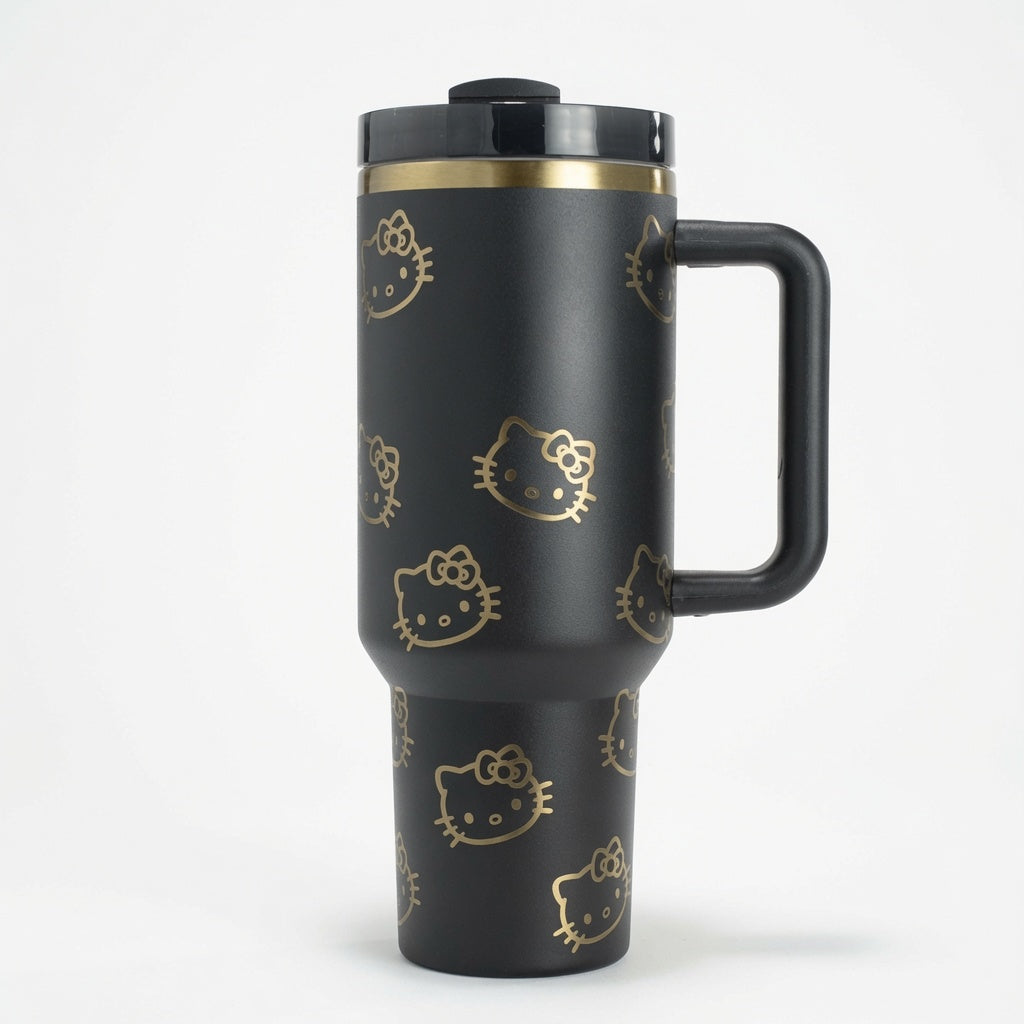 40oz Stainless Steel Tumbler with Handle - Insulated Travel Cup