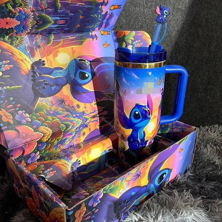 Sunset 40oz Tumbler with Handle - Insulated Travel Cup for Hot & Cold Drinks