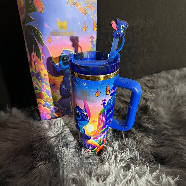 Sunset 40oz Tumbler with Handle - Insulated Travel Cup for Hot & Cold Drinks