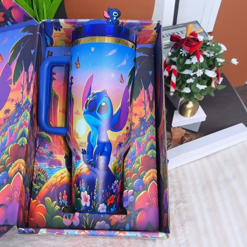 Sunset 40oz Tumbler with Handle - Insulated Travel Cup for Hot & Cold Drinks