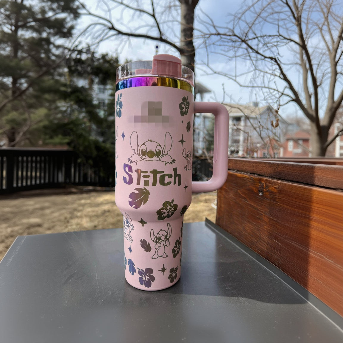 40oz Stainless Steel Tumbler with Handle - Insulated Travel Cup