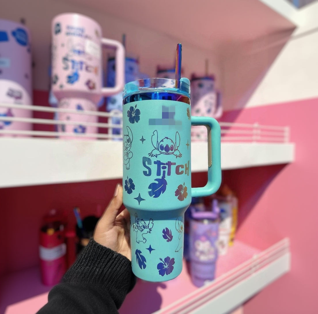 40oz Stainless Steel Tumbler with Handle - Insulated Travel Cup