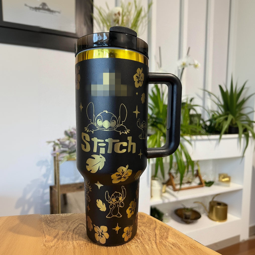 40oz Stainless Steel Tumbler with Handle - Insulated Travel Cup