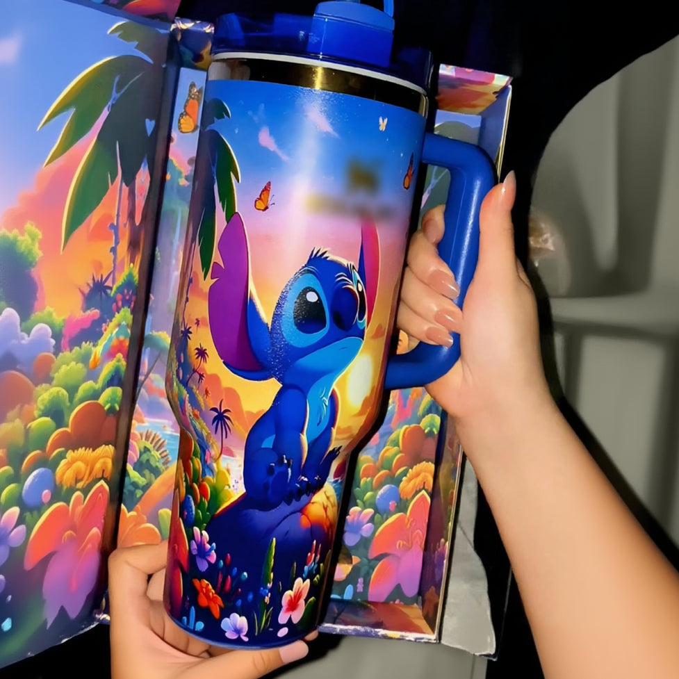 Sunset 40oz Tumbler with Handle - Insulated Travel Cup for Hot & Cold Drinks