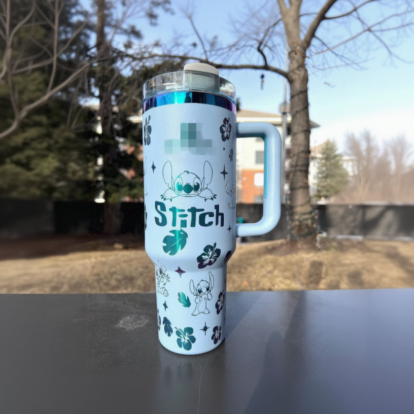 40oz Stainless Steel Tumbler with Handle - Insulated Travel Cup